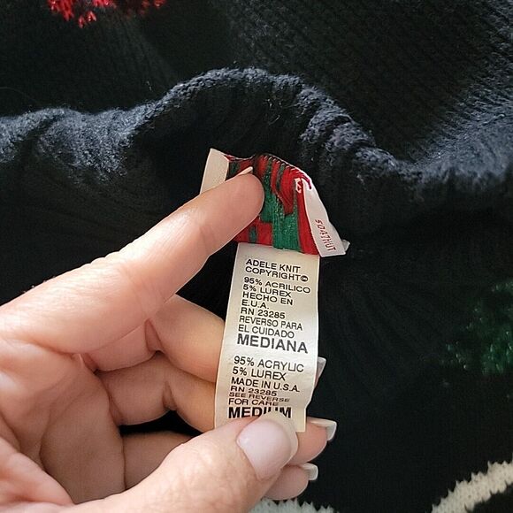 Nut Cracker Christmas Pullover Knit Mock Neck Sweater ~ Sz M ~ Black - Picture 5 of 5